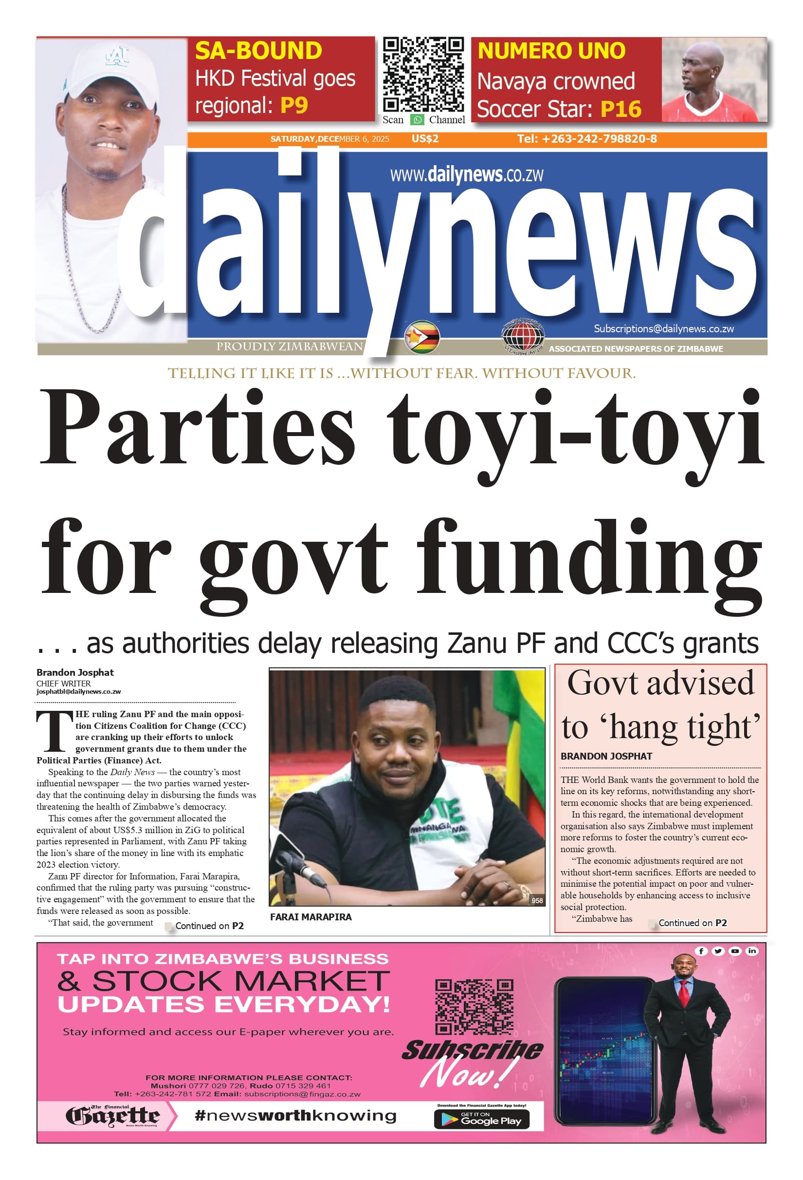 Saturday 6 December 2025